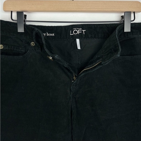 LOFT Pants Curvy Boot Corduroy Black Ribbed Mid Rise Stretch Petite Size 29 / 8P - Picture 3 of 12